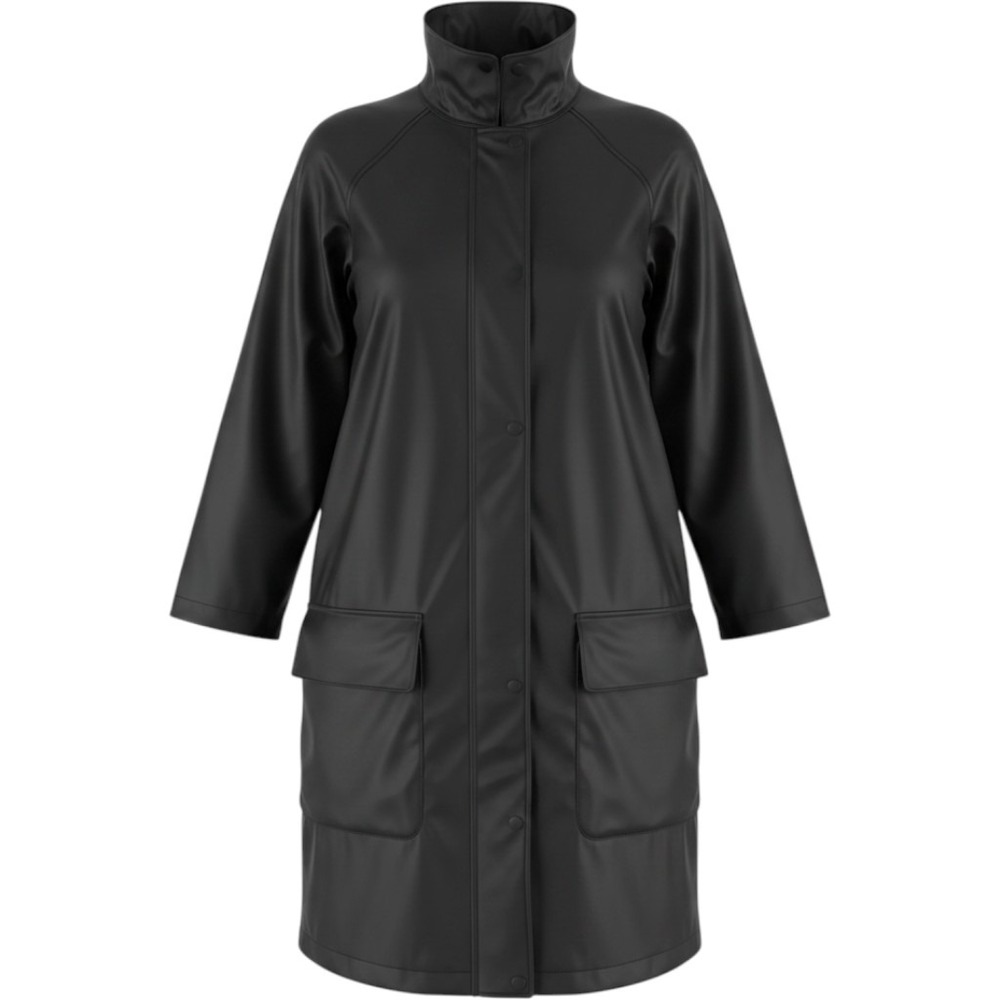 Ellos Womens Black Hooded Raincoat Size 22